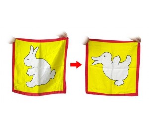 Ördek Tavşan Değişim Sarı ve Kırmızı Renkli Mendil Büyük Boy 